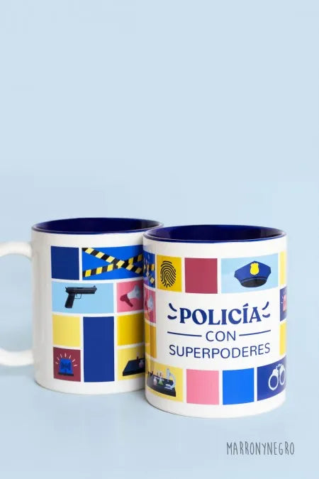 Taza Policía con superpoderes