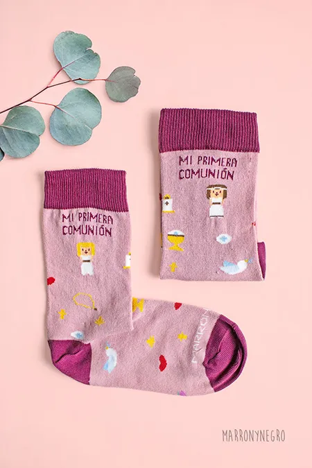 Producto: Calcetines Mi Primera Comunión Niña - Marronynegro