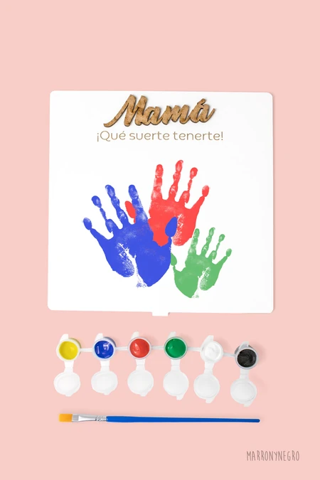 Producto: Cuadro Manitas Mamá Qué Suerte Tenerte - Marronynegro