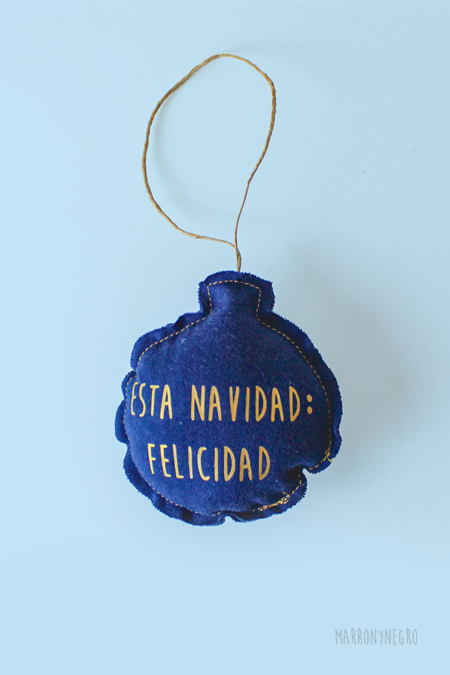 Decoración de Navidad artesanal en algodón esta Navidad Felicidad