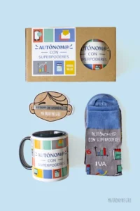 Producto: Pack taza Autónomo con superpoderes - Marronynegro