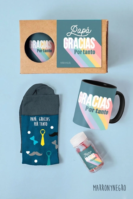 Producto: Pack Taza Papá Gracias Por Tanto - Marronynegro
