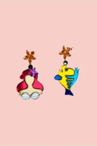 Producto: Pendientes metacrilato La Sirenita - Marronynegro