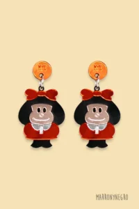 Producto: Pendientes Metacrilato Mafalda - Marronynegro