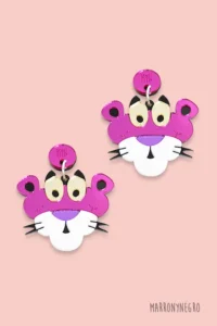 Producto: Pendientes Metacrilato La Pantera Rosa - Marronynegro