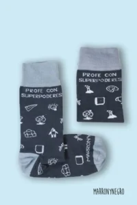 Producto: Calcetines Profe con Superpoderes - Marronynegro