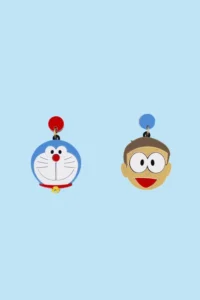 Producto: Pendientes Metacrilato Doraemon y Nobita - Marronynegro