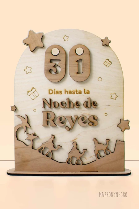 Producto: Cuenta atrás Reyes Magos de Madera - Marronynegro
