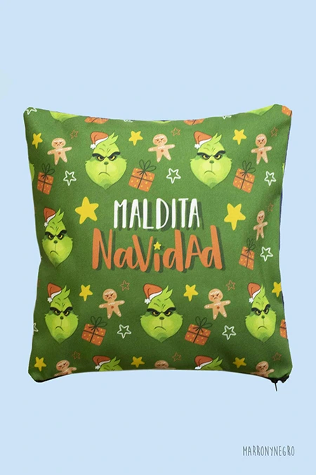 Producto: Cojín Maldita Navidad - Marronynegro