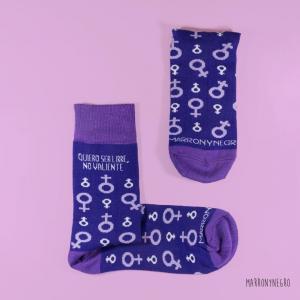 Producto: Pack 2 calcetines Perfectamente Imperfecta + Quiero ser libre, no valiente - Marronynegro