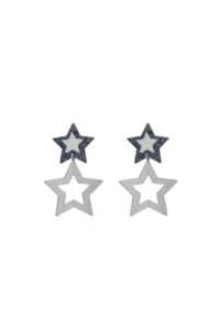 Producto: Pendientes Doble Estrella Plata - Marronynegro