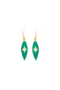 Producto: Pendientes Bola de Navidad Alargada Verde - Marronynegro