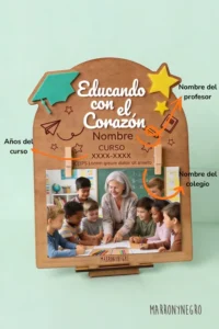 Producto: Portafotos Educando con el Corazón | Personalizado - Marronynegro