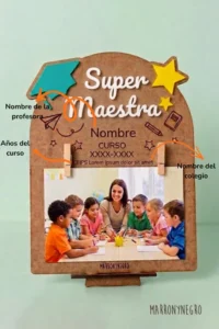 Producto: Portafotos Maestra con superpoderes | Personalizado - Marronynegro